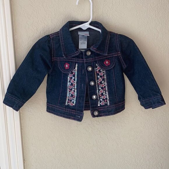 Girls Embroidered Jean Jacket - Picture 1 of 7